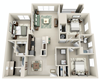 Sonoma Grande 3 Bed 2 Bath Floorplan For Rent in Tulsa Oklahoma